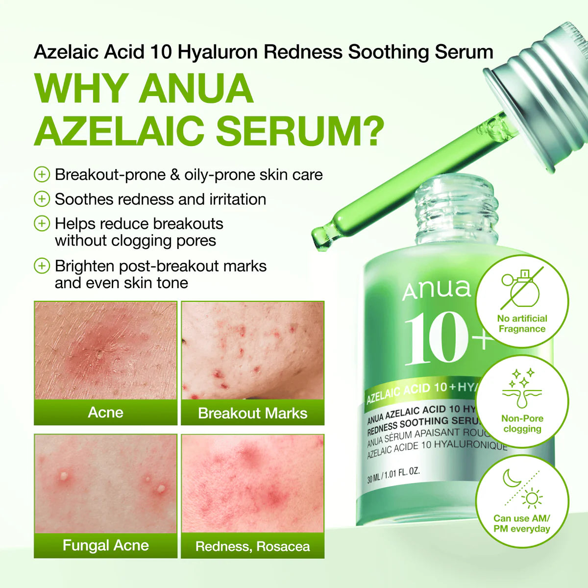 Anua Azelaic Acid 10 Hyaluron Redness Soothing Serum 30 ml