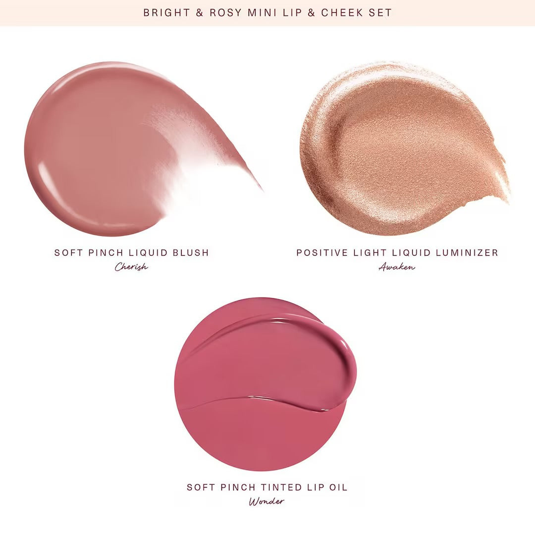 Rare Beauty Bright & Rosy Mini Lip & Cheek Set
