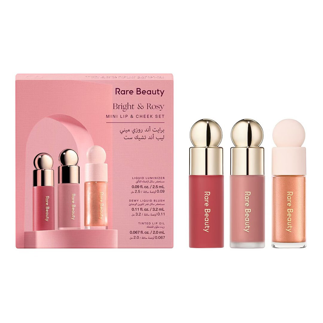 Rare Beauty Bright & Rosy Mini Lip & Cheek Set