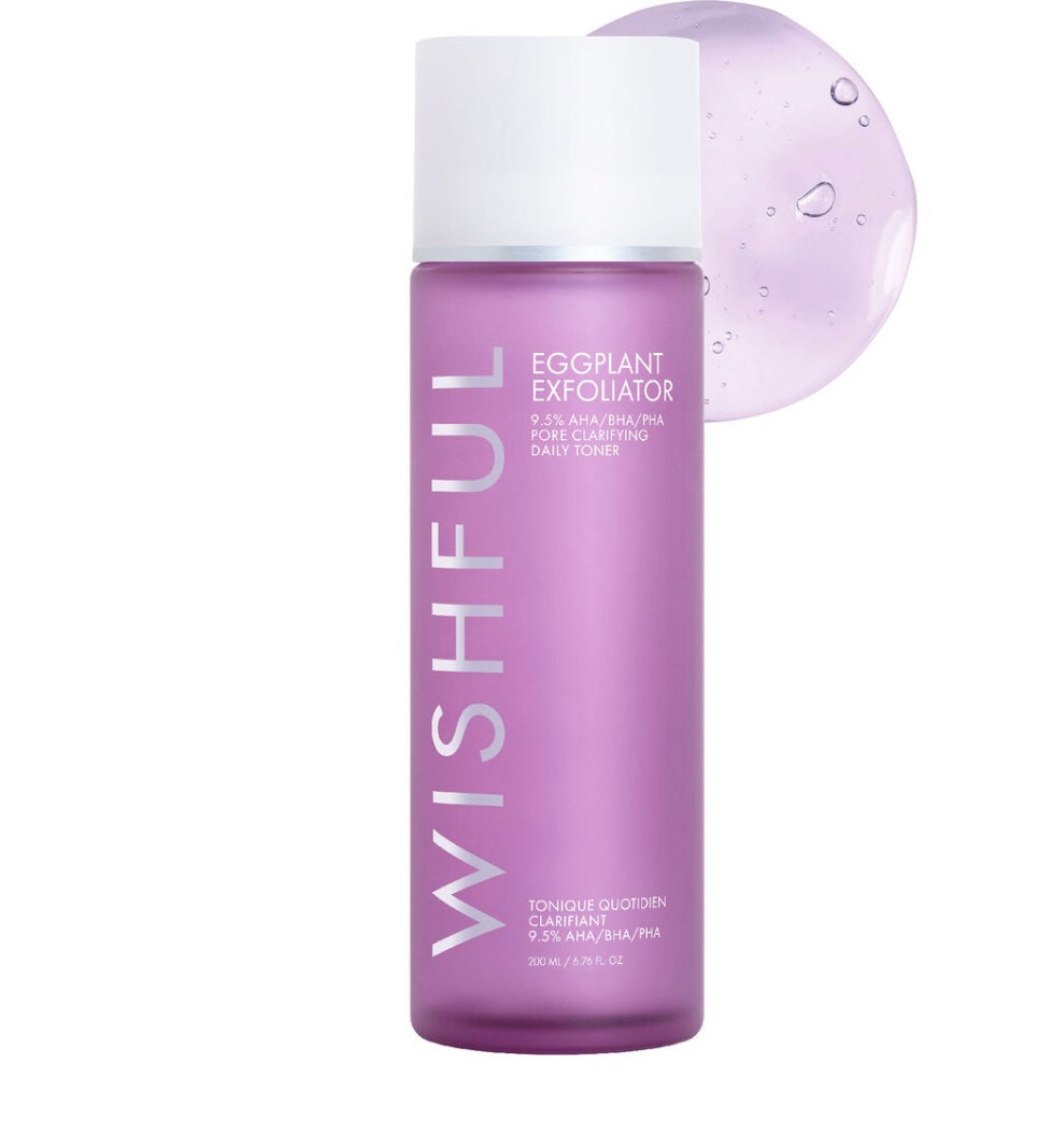 Wishful Eggplant Exfoliator : 9.5% AHA, BHA & PHA Pore Clarifying Daily Toner 200 ml